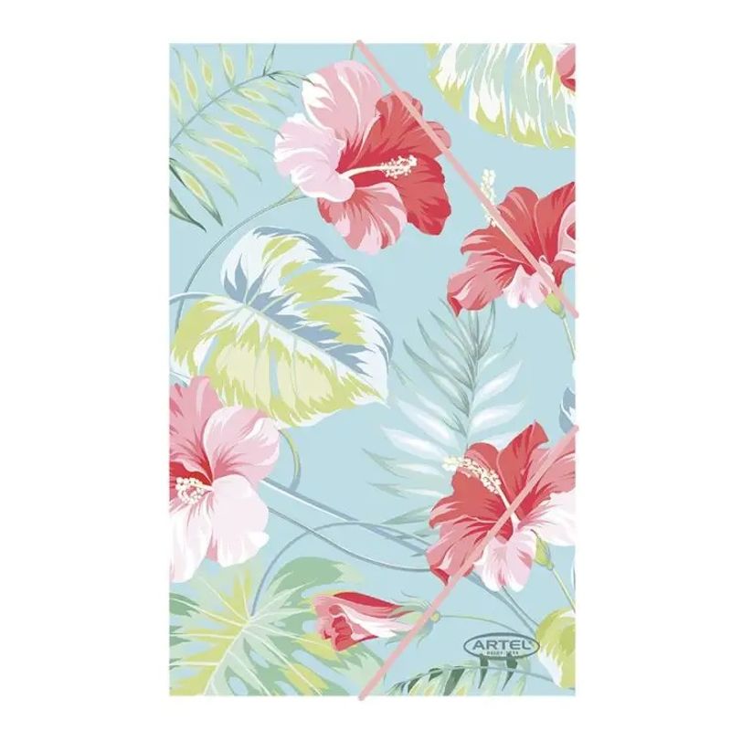 ARTEL - Carpeta con elástico Diseño Floral Celeste