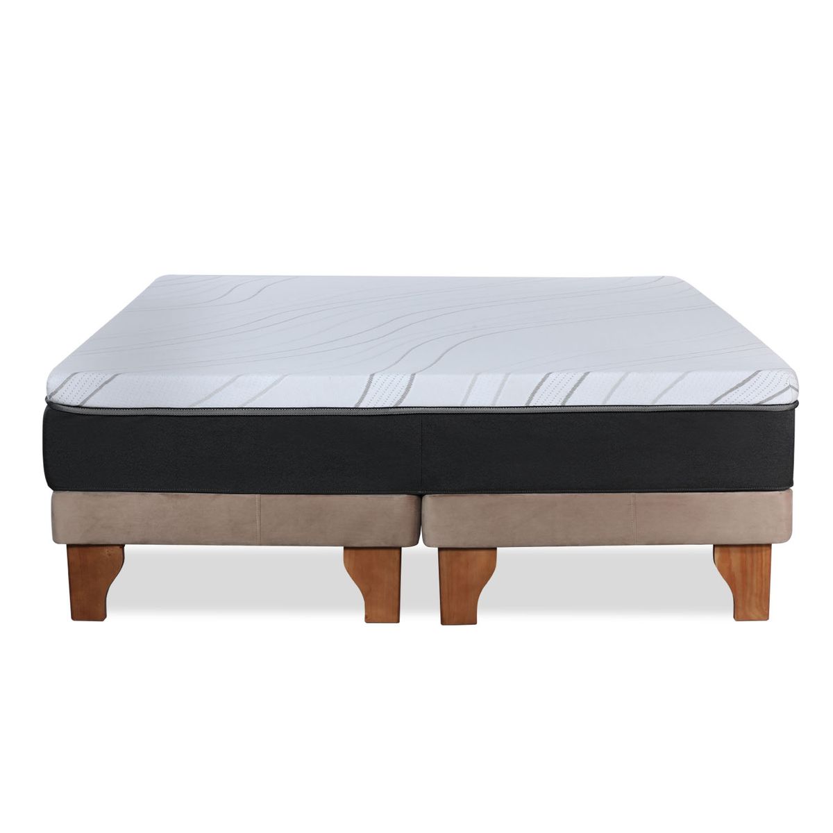 LATAM HOME - CAMA ZEN TOP FOAM SOFT TELA BEIGE SUPER KING