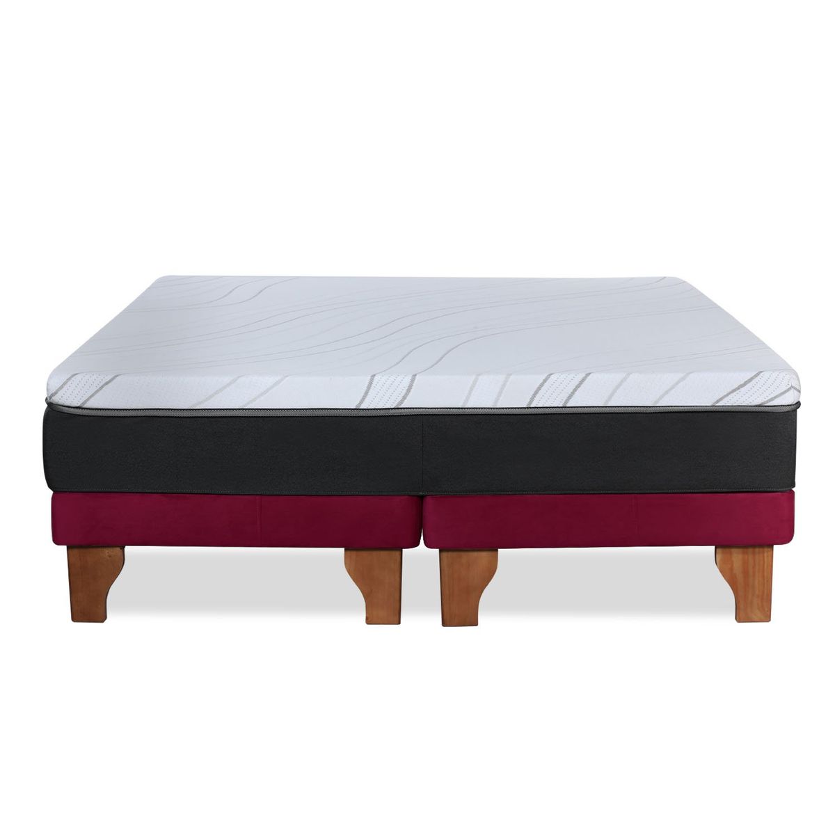 LATAM HOME - CAMA ZEN TOP FOAM SOFT TELA BURDEO SUPER KING