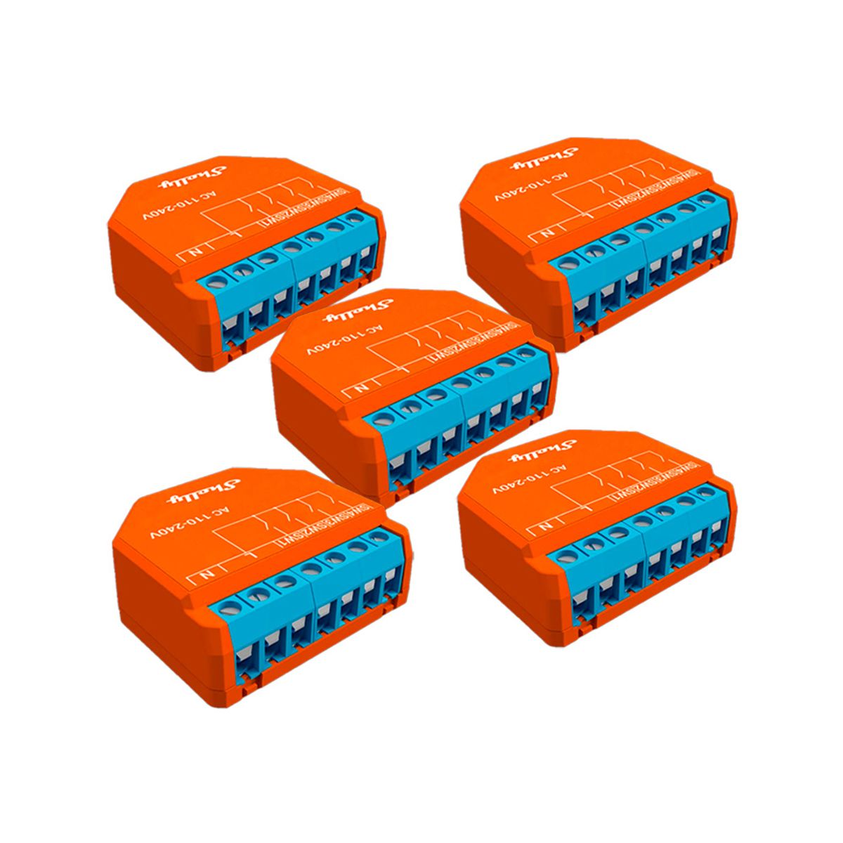 SHELLY - Pack 5x Shelly Plus I4 Wi-Fi Controller 4 Switch