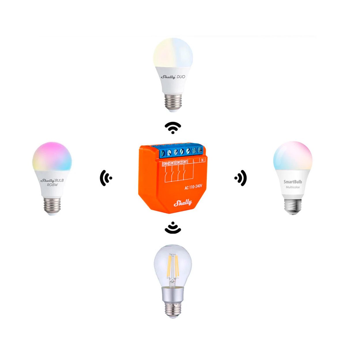 SHELLY - Pack 5x Shelly Plus I4 Wi-Fi Controller 4 Switch