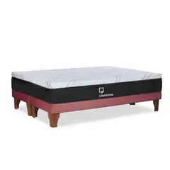 LATAM HOME - Cama Europea Zen Top Foam Visco Tela Palo Rosa 2 Plazas