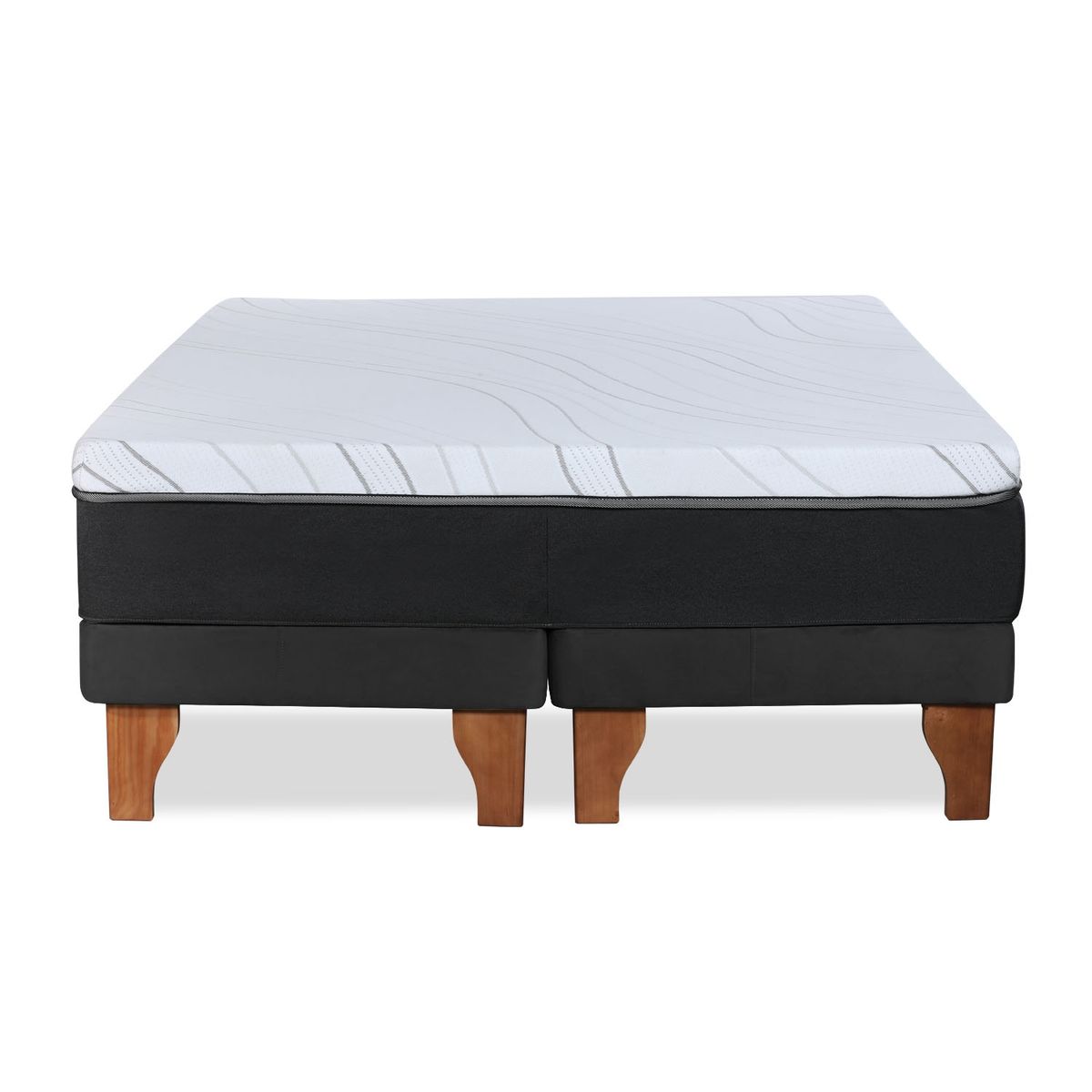 LATAM HOME - CAMA ZEN TOP FOAM VISCO TELA NEGRO 2PZA