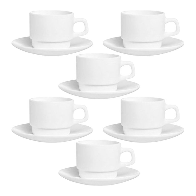 ARCOROC - Set 12 Tazas De Té Con Platillo 220 cc Restaurante Arcoroc