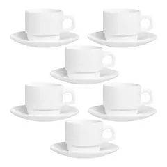 ARCOROC - Set 12 Tazas De Té Con Platillo 220 cc Restaurante