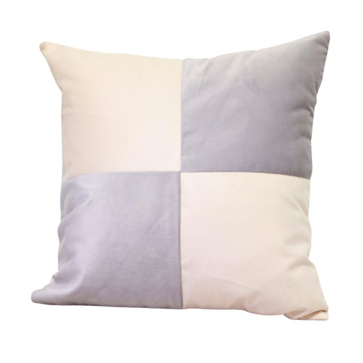 GENERICO - Cojín Gabriela Gris Blanco Felpa 50x50 cm Máxima Design