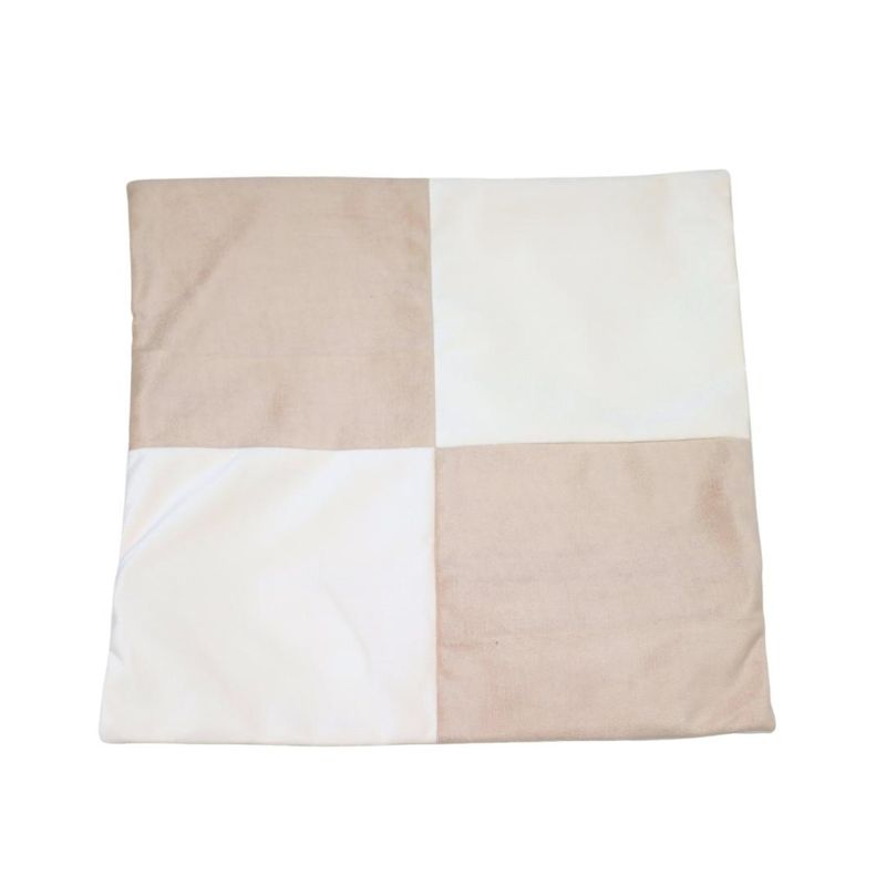 GENERICO - Funda Cojín Beige Blanco Felpa 50x50 cm Máxima Design