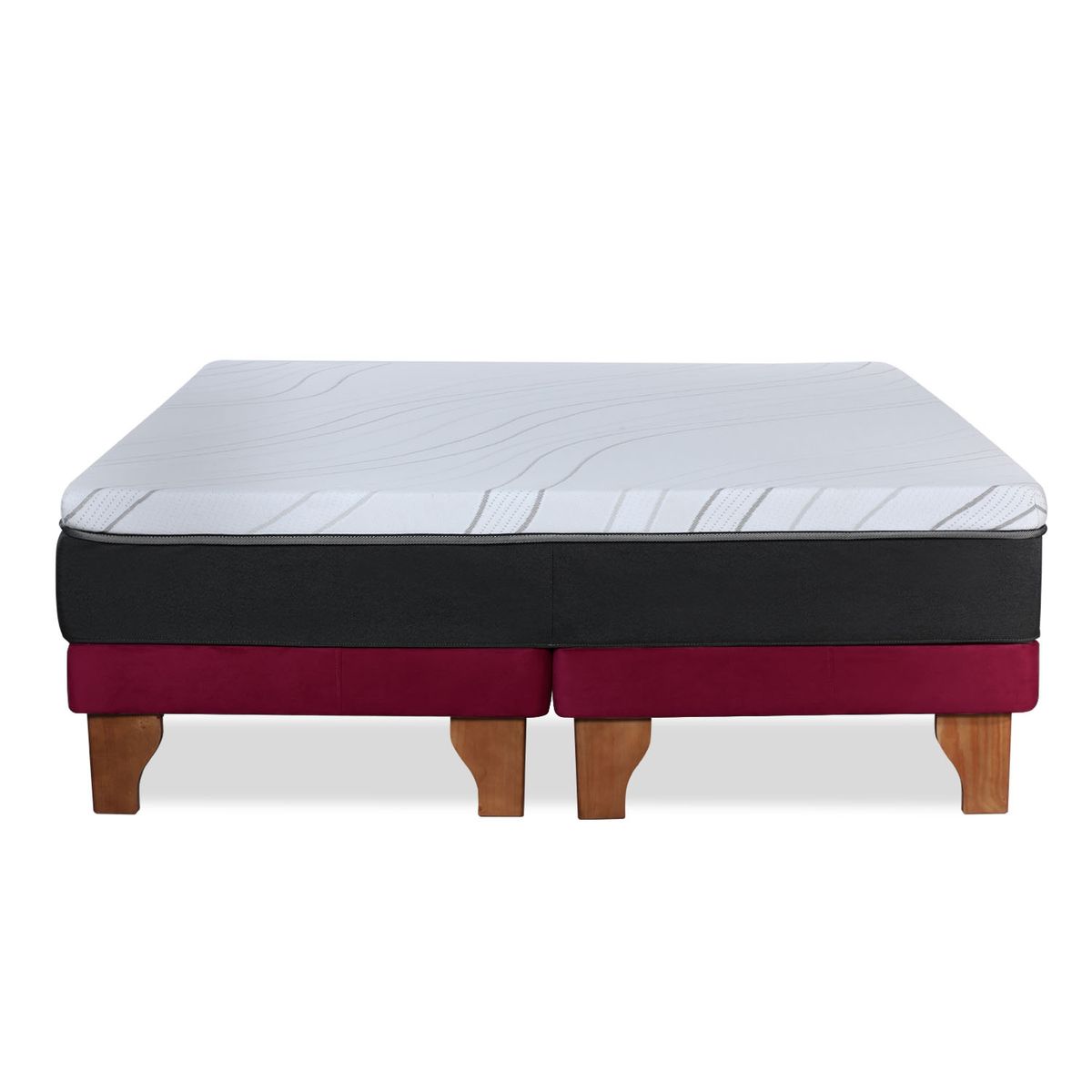 LATAM HOME - CAMA ZEN TOP FOAM HYBRID TELA BURDEO KING