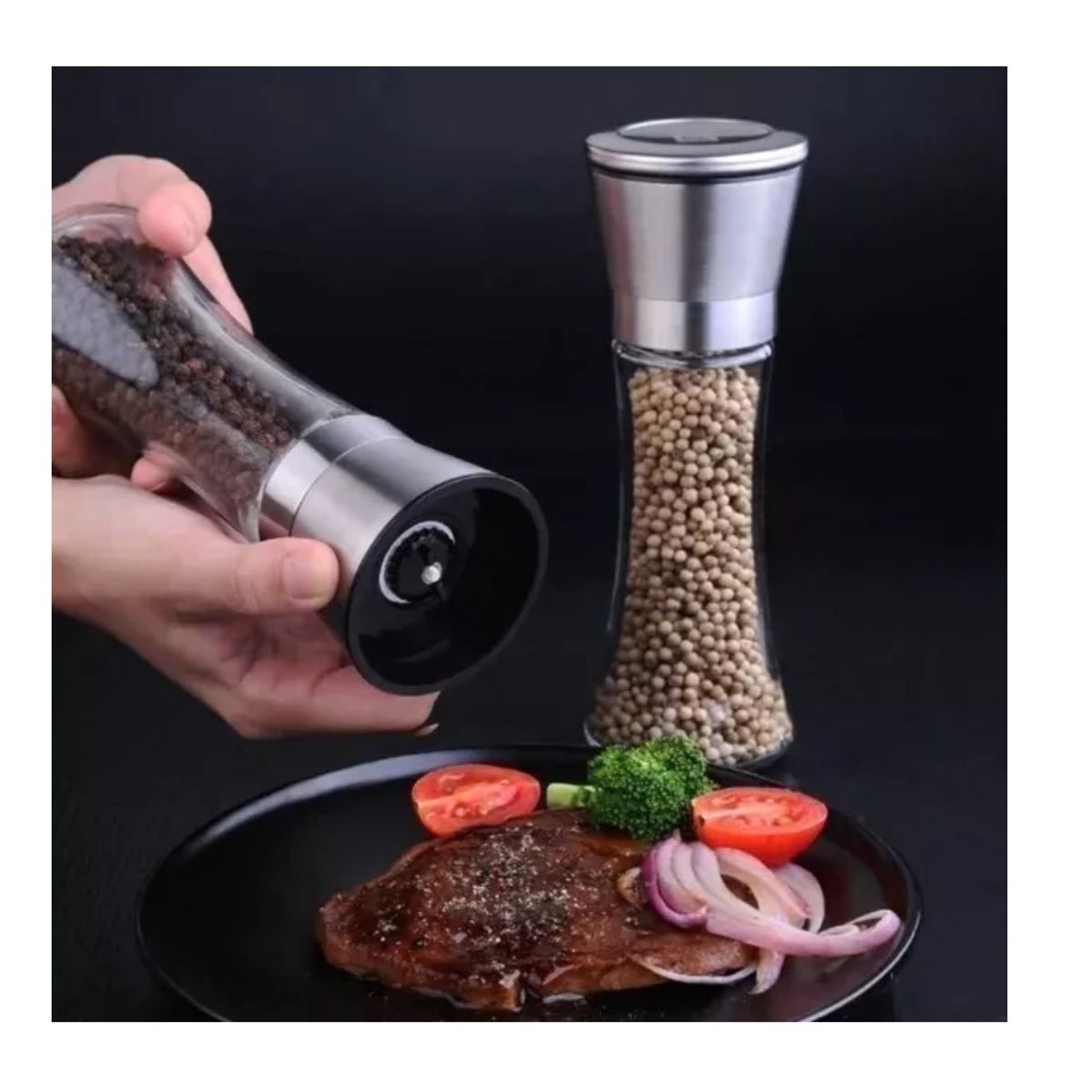 GENERICO - Pack X6 Molinillo de Pimienta Manual Sal Pimienta
