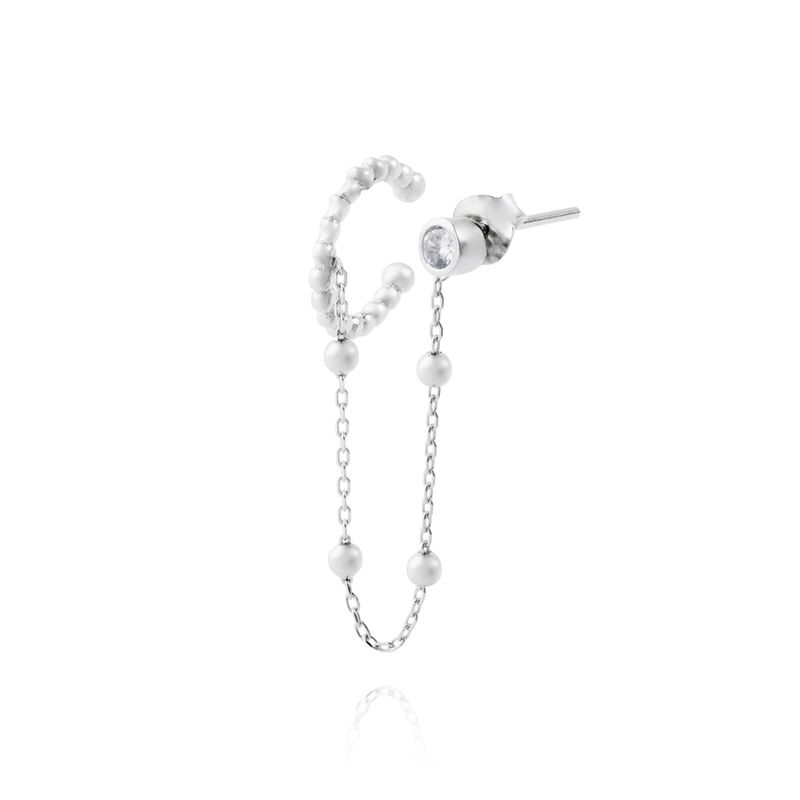JB JOYAS BARON - Aro piercing de Plata Esterlina 925 Colgante Media Argolla