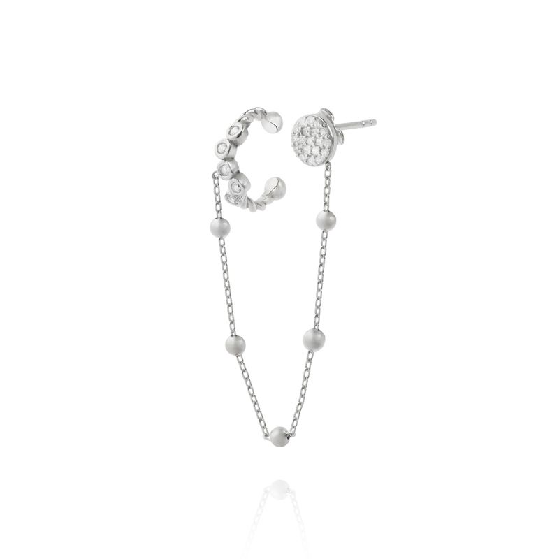 JB JOYAS BARON - Aro piercing de Plata Esterlina 925 Argollas Colgante Circon