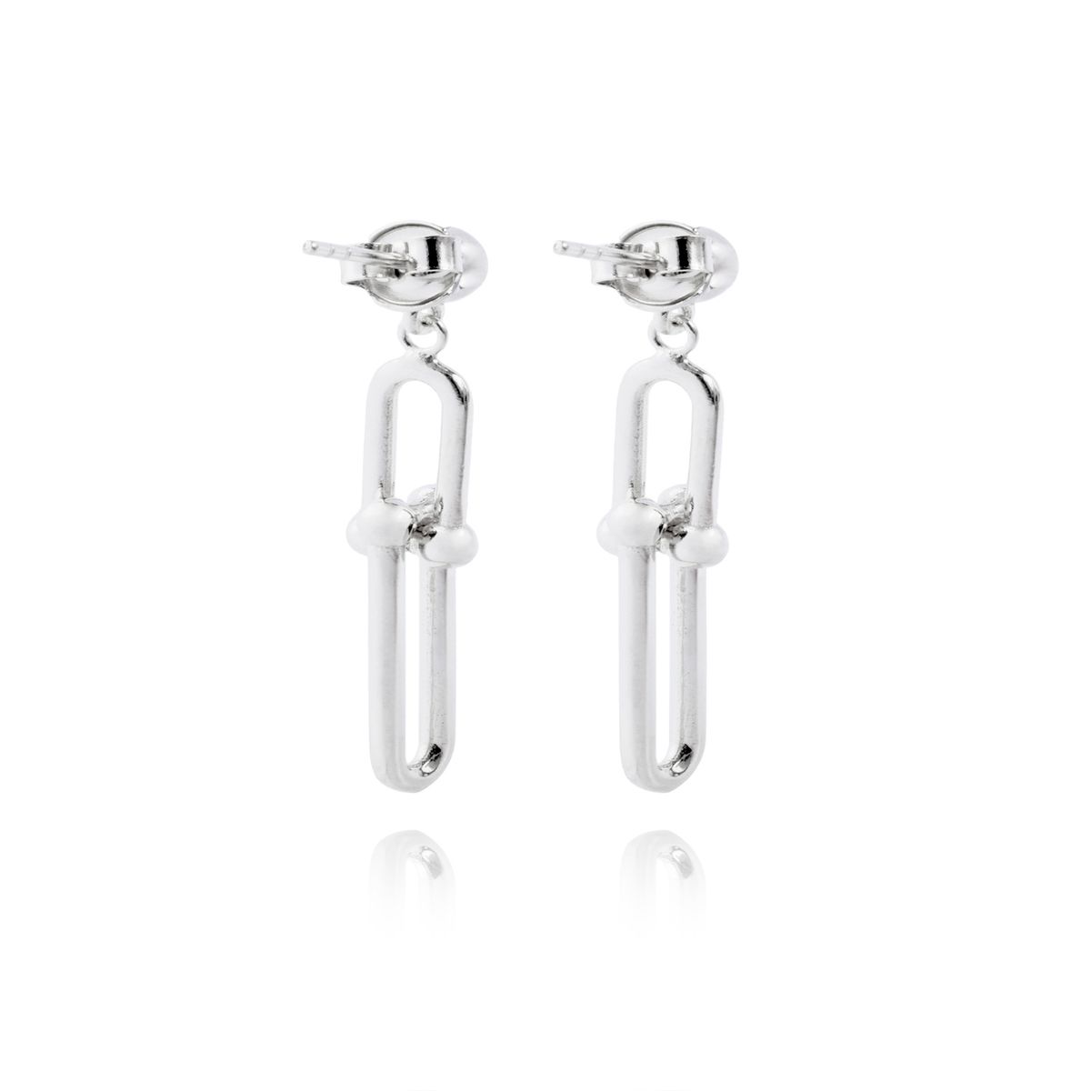 JB JOYAS BARON - Aros de Plata Esterlina 925 Bolita en Cadena Colgante