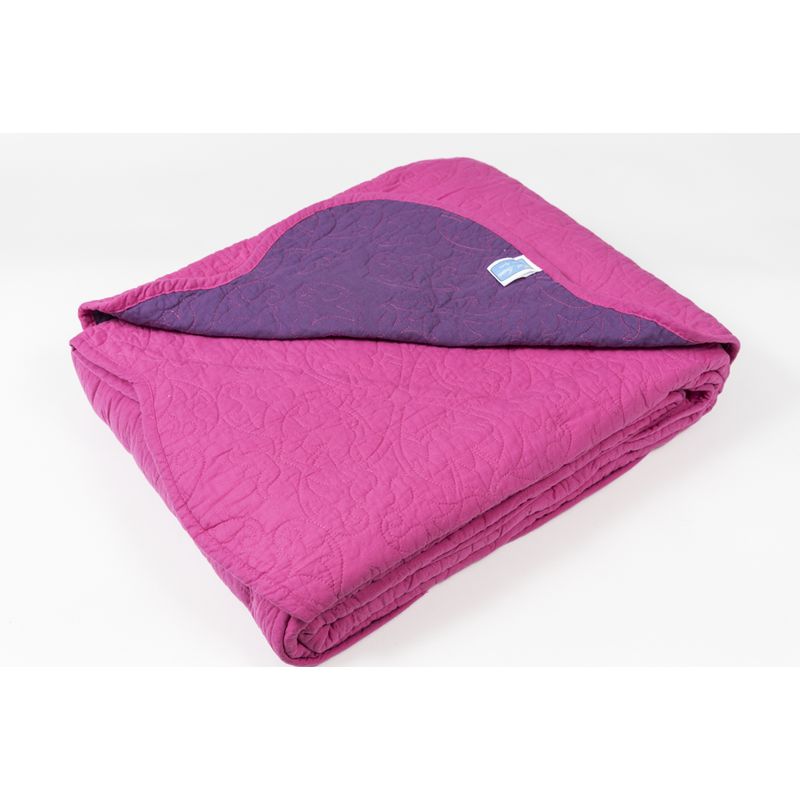 EL CASTILLO FRAZADAS - Quilt 100 Algodón Fucsia  Morado King