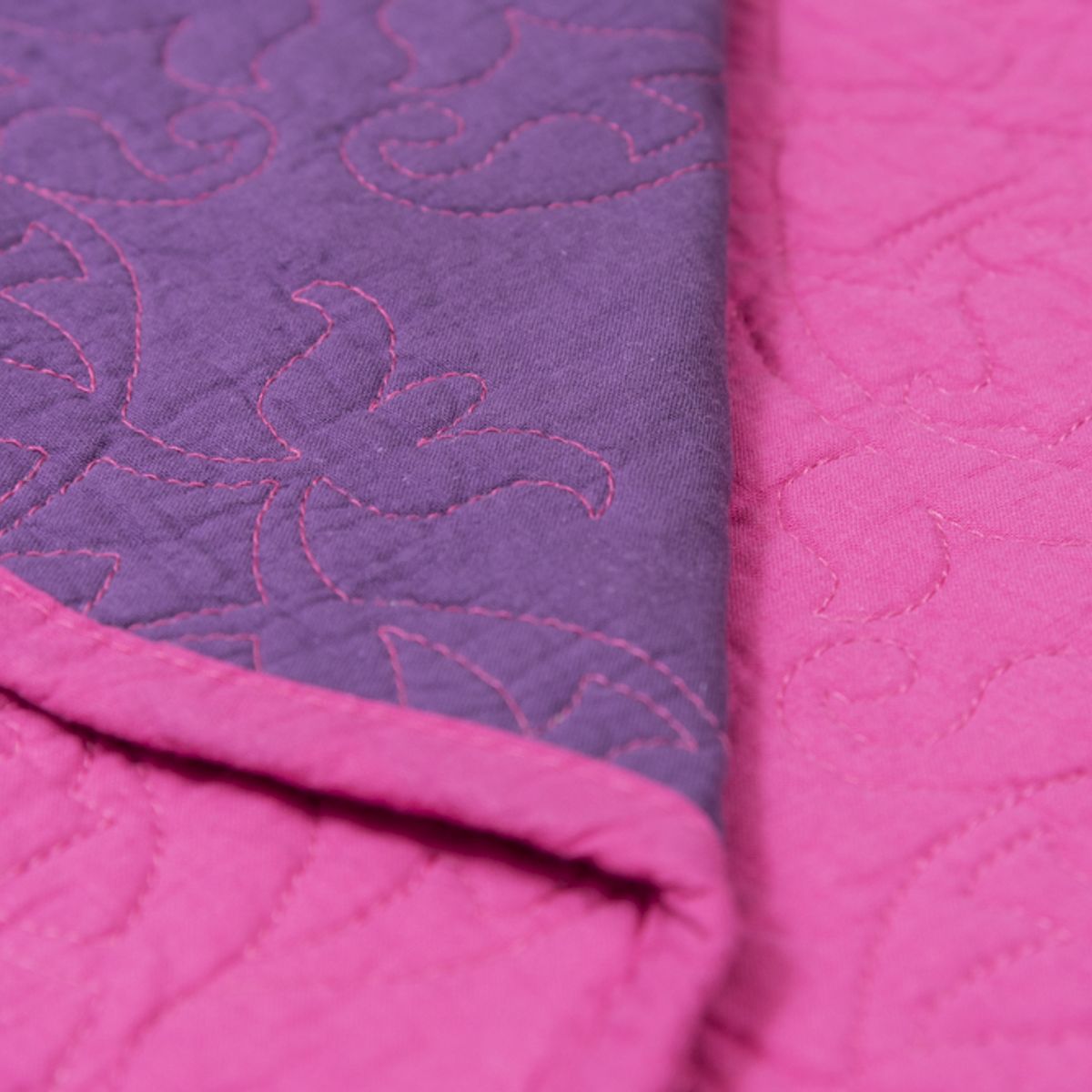 EL CASTILLO FRAZADAS - Quilt 100 Algodón Fucsia  Morado King
