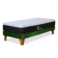 LATAM HOME - CAMA ZEN TOP SPRING SOFT TELA VELVET VERDE 1 1/2PZA