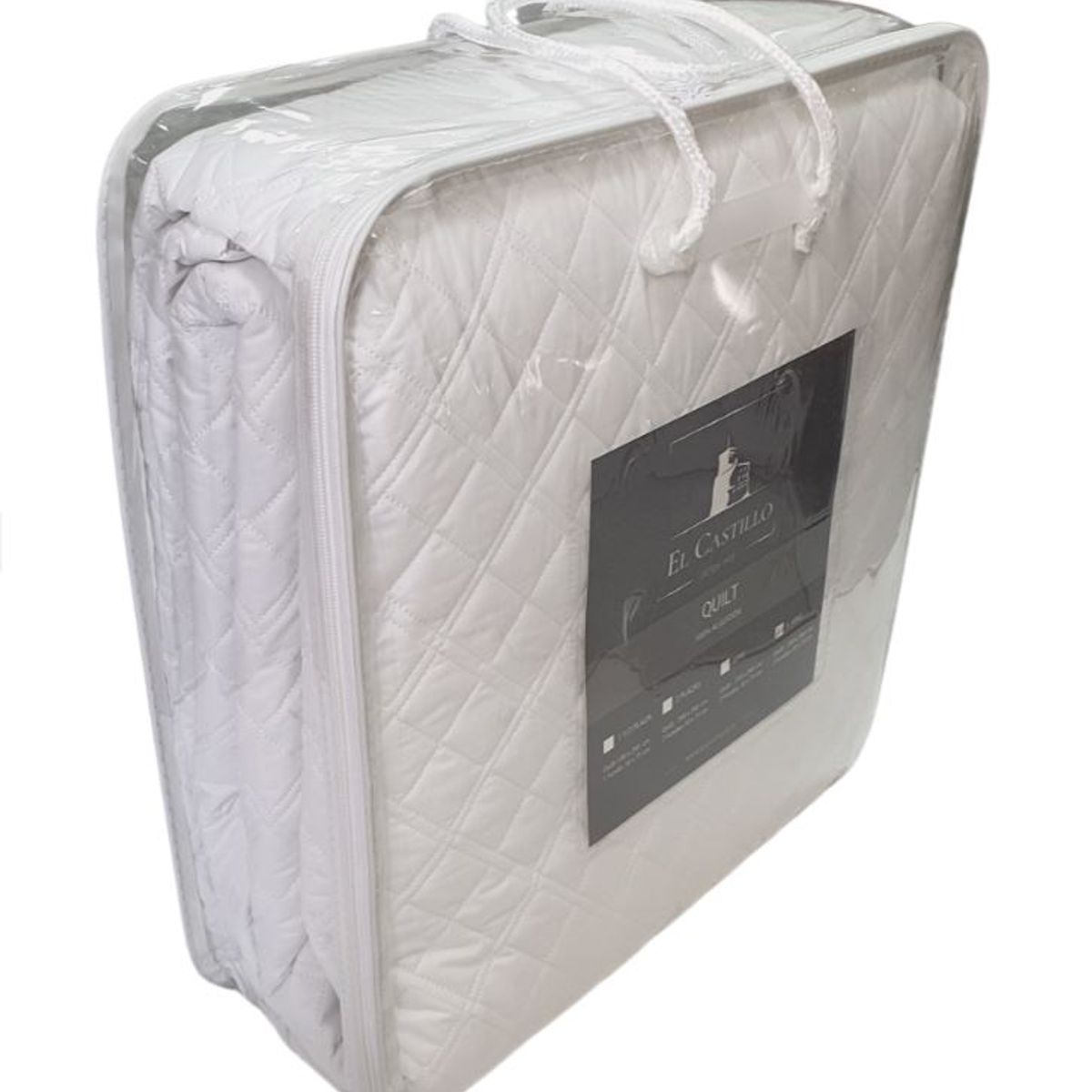 EL CASTILLO FRAZADAS - Quilt 100 Algodón Blanco SUPER KING
