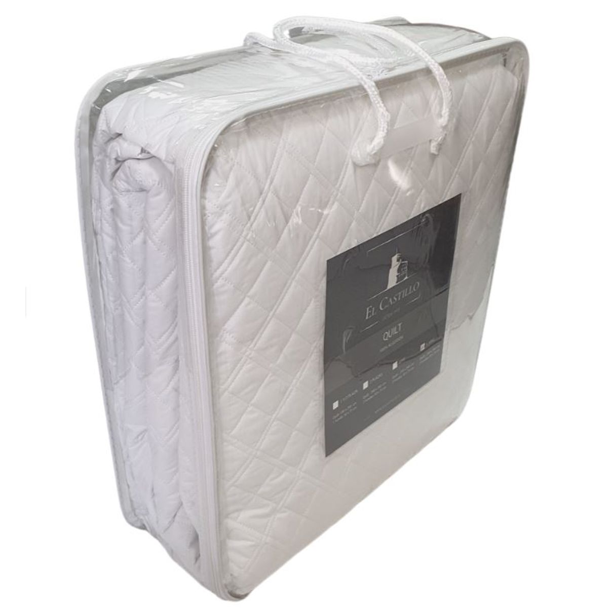 EL CASTILLO FRAZADAS - Quilt 100 Algodón Blanco SUPER KING
