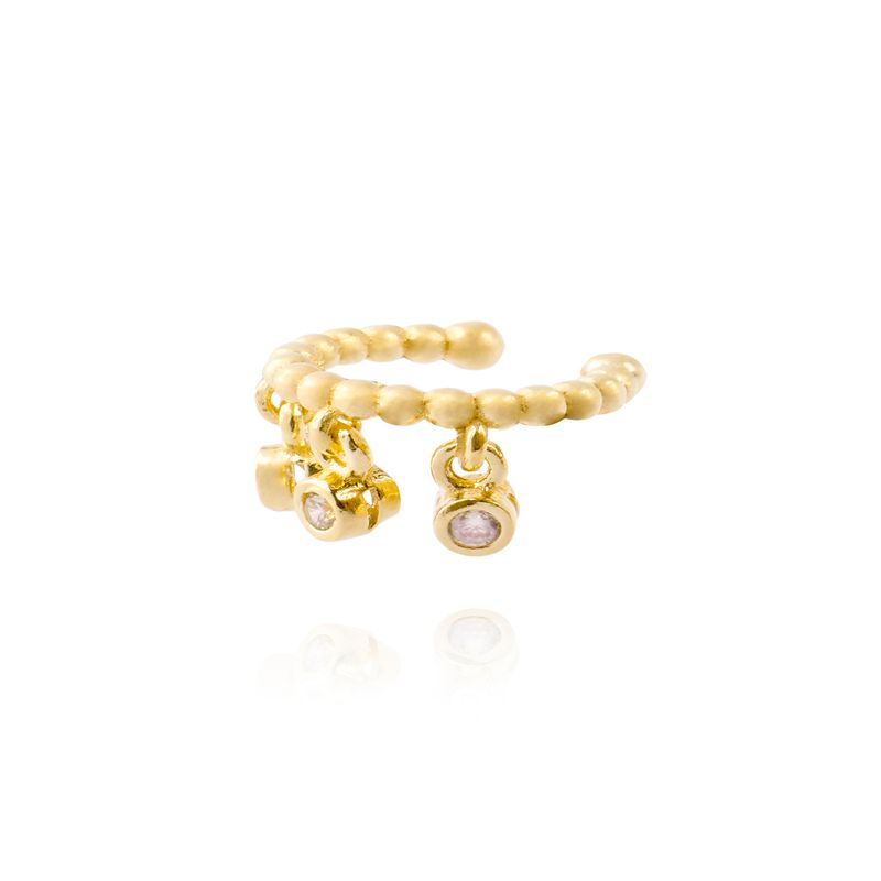JB JOYAS BARON - Aro Plata Esterlina 925 Individual Bolitas Revestido Oro 18kt