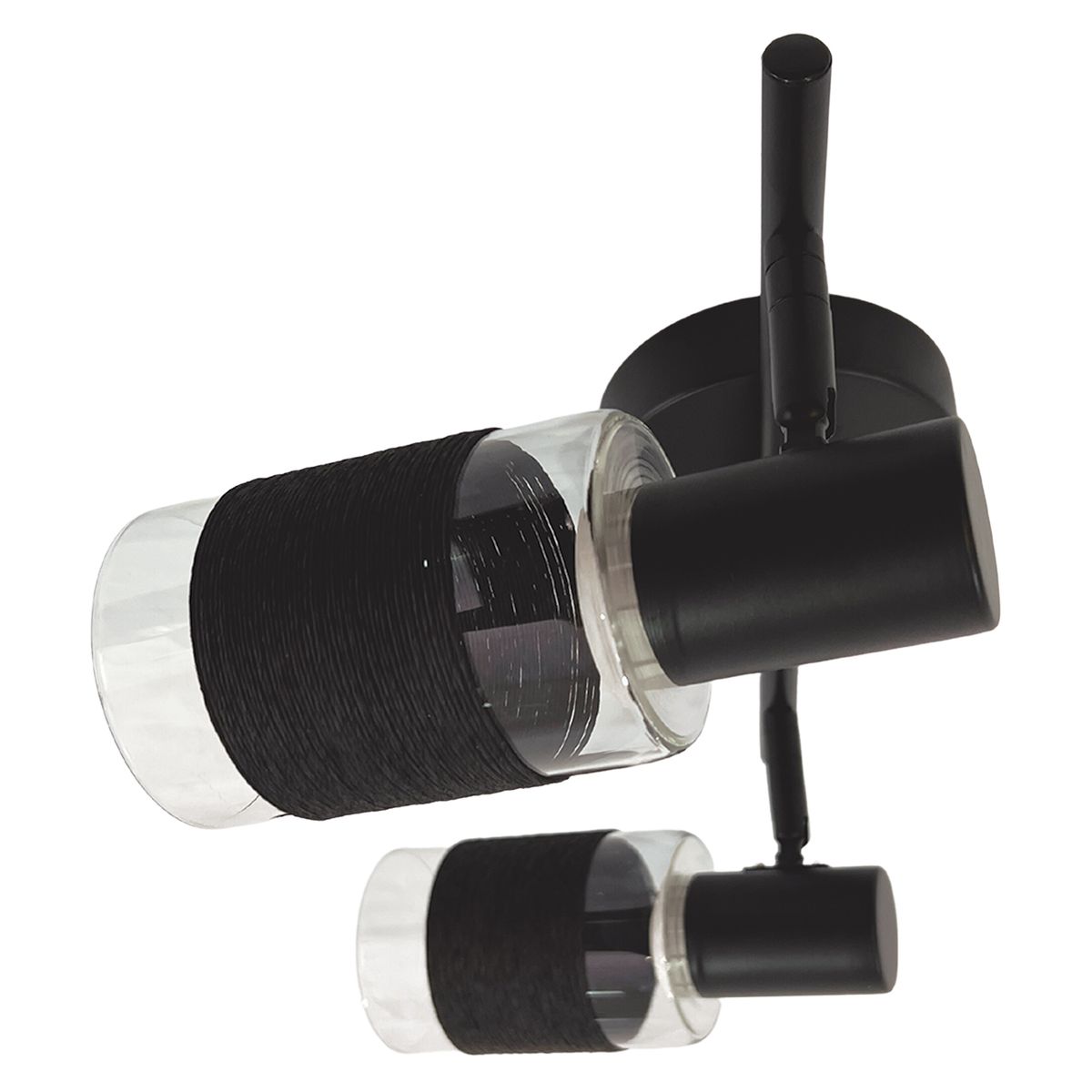 HB LEDS - Foco Apliqué Sobrepuesto 2xE-14 Zavijava Negro Incluye Ampolleta Fría