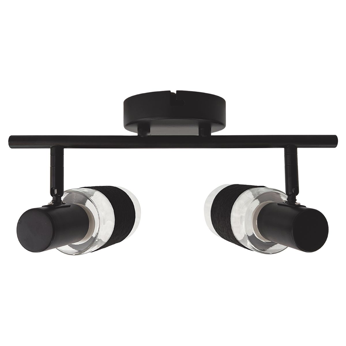 HB LEDS - Foco Apliqué Sobrepuesto 2xE-14 Zavijava Negro Incluye Ampolleta Fría