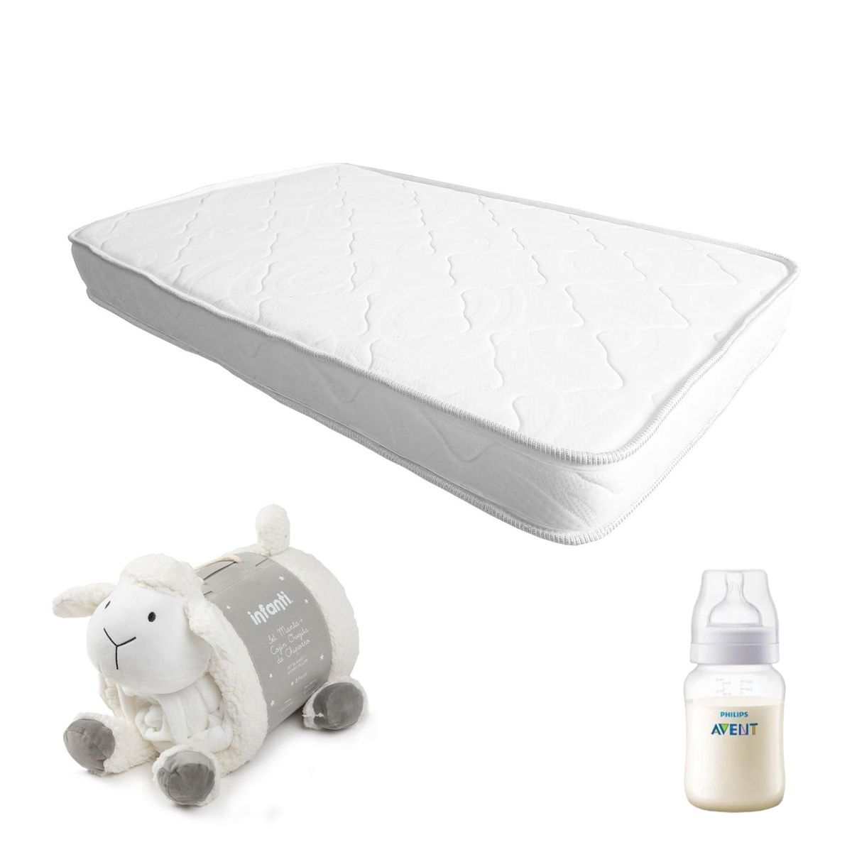 INFANTI - Colchón Espuma 107x67cm CIELO-LUNA - manta Oveja y regalo