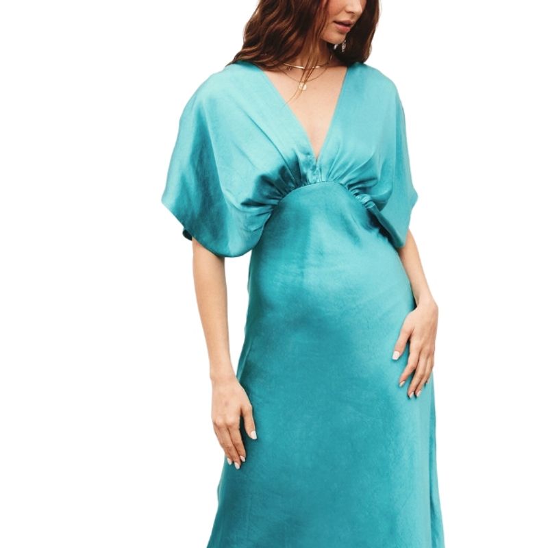 CAPRICHOSA - Maxi Vestido Calipso Media manga y escote en V