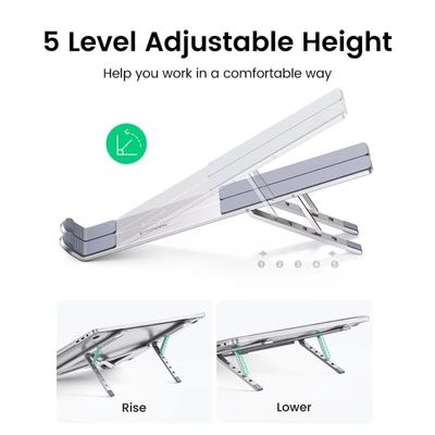 Imagen 2 del producto Alzador Plegable Portátil para Notebook 17.3 MAX ALUMINIO SILVER