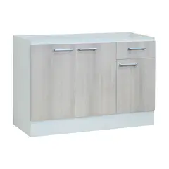 MOBIKIT - Mueble Base Lavaplatos 3 Puertas 1 Cajón 1,2 Mts Acacia