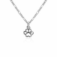 Colgante Patita Perro Gato Animal y Cadenita Plata Fina 925