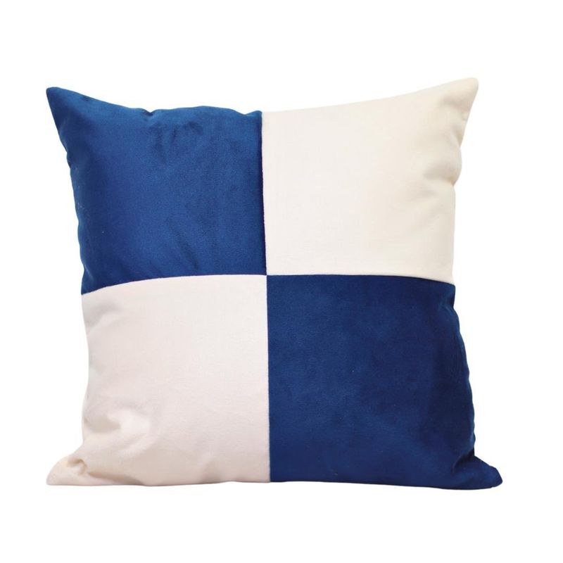 GENERICO - Cojín Gabriela Azul Blanco Felpa 50x50 cm Máxima Design