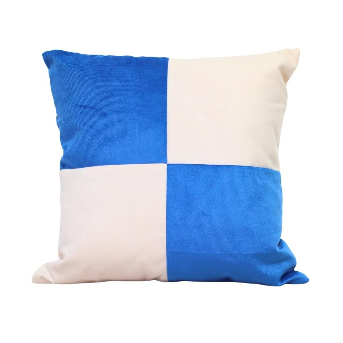 GENERICO - Cojín Gabriela Azul Blanco Felpa 50x50 cm Máxima Design