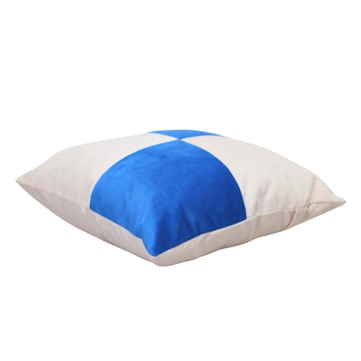 GENERICO - Cojín Gabriela Azul Blanco Felpa 50x50 cm Máxima Design