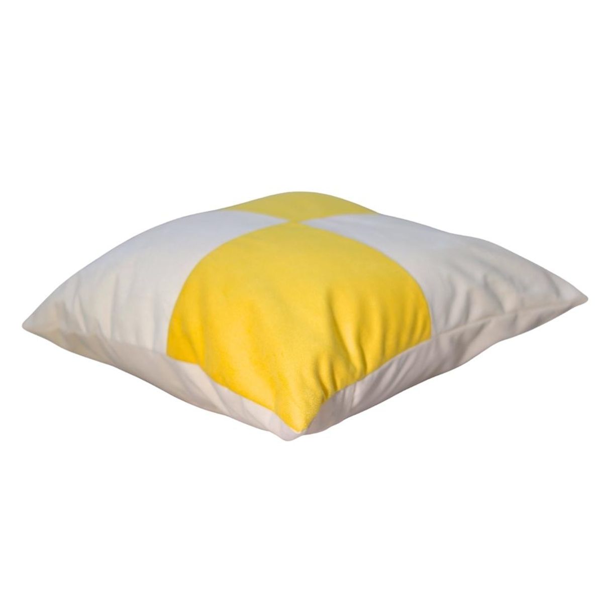 GENERICO - Cojín Gabriela Blanco Amarillo Felpa 50x50 cm Máxima Design