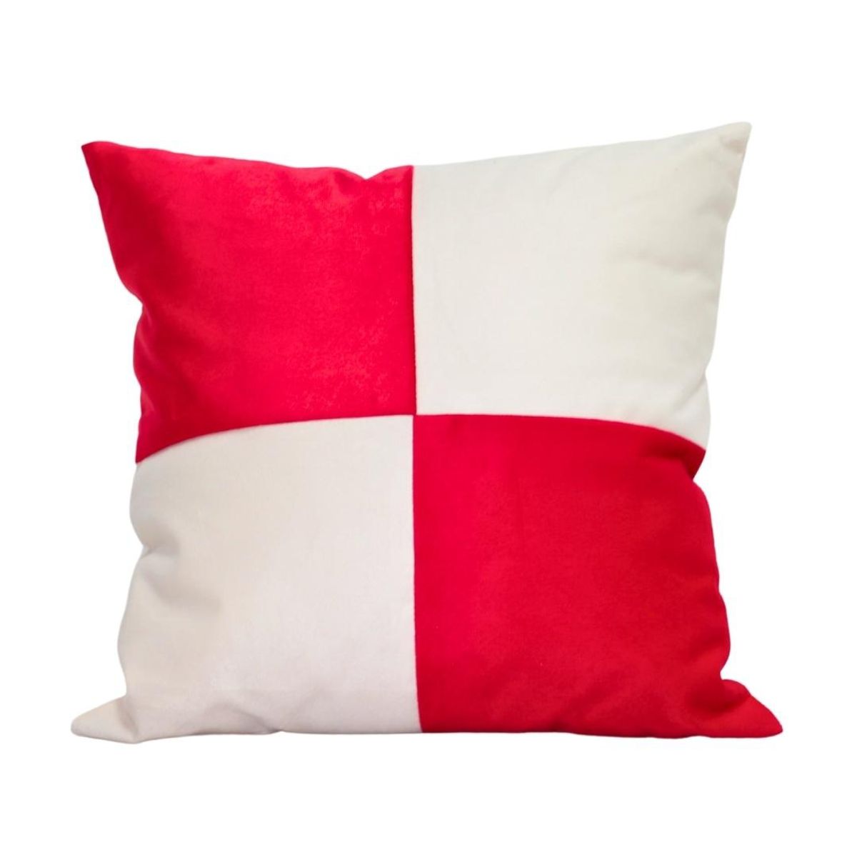 GENERICO - Cojín Gabriela Blanco Rojo Felpa 50x50 cm Máxima Design.