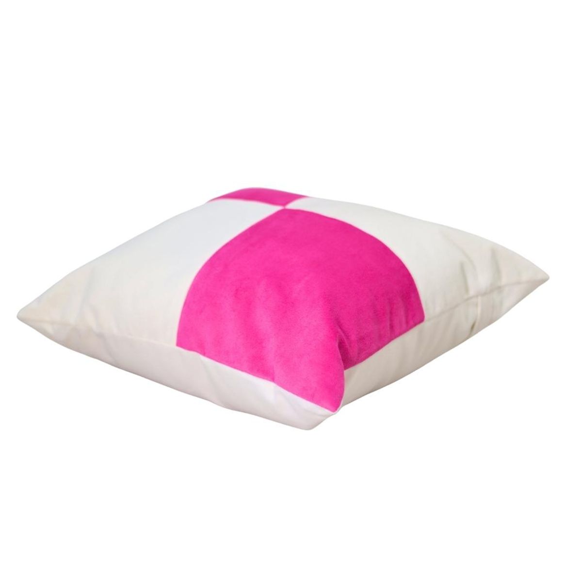 GENERICO - Cojín Gabriela Blanco Rosado Felpa 50x50 cm Máxima Design