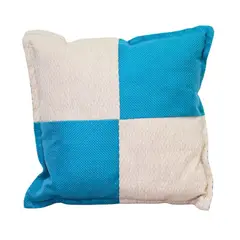 GENERICO - Cojín Gabriela Blanco Turquesa Omega 50x50 cm Máxima Design