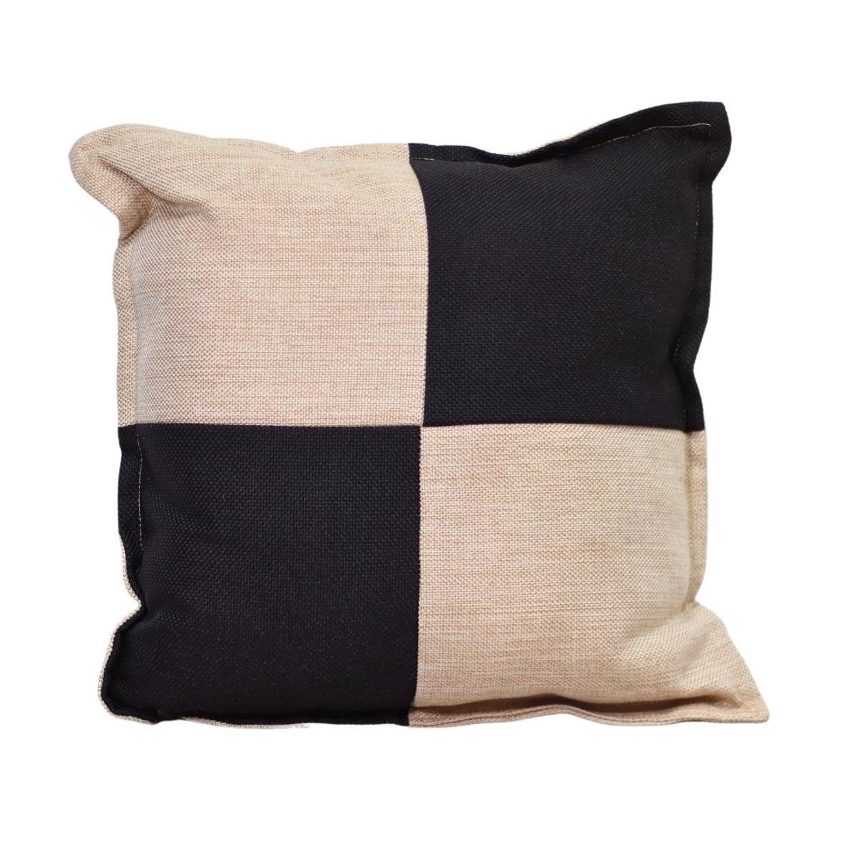 GENERICO - Cojín Gabriela Crudo Negro Omega 50x50 cm Máxima Design