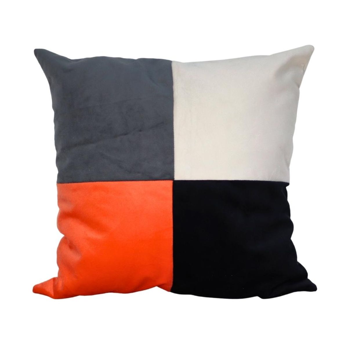 GENERICO - Cojín Naranjo Gris Blanco Negro Felpa 50x50 cm Máxima Design