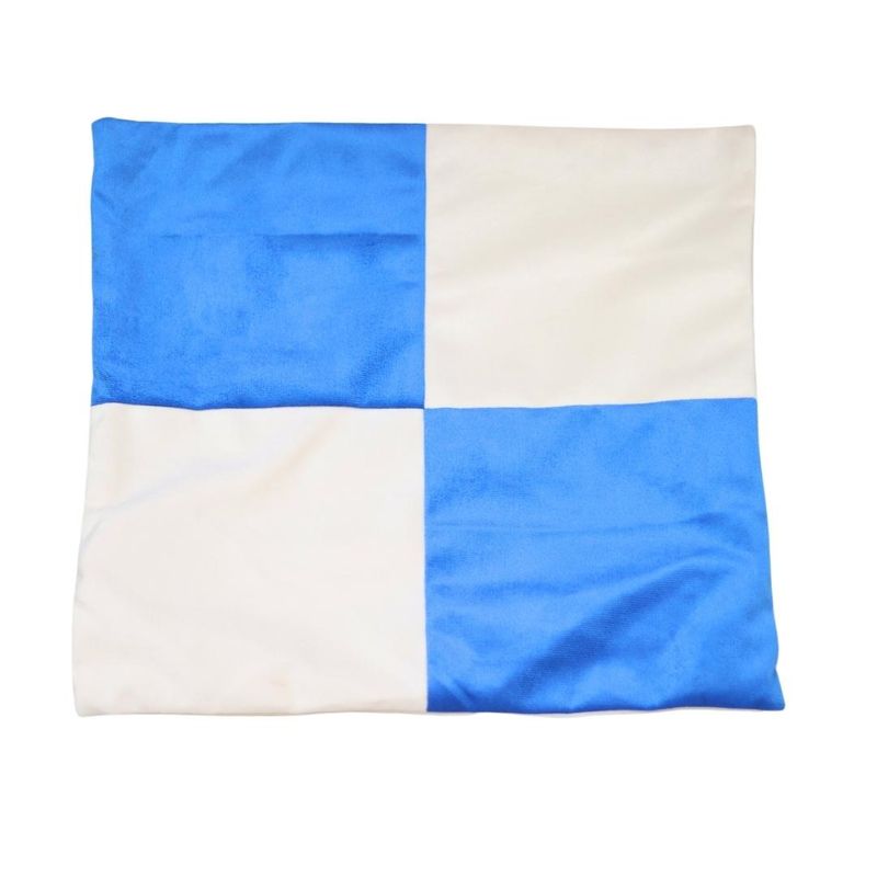 GENERICO - Funda Cojín Azul Blanco Felpa 50x50 cm Máxima Design