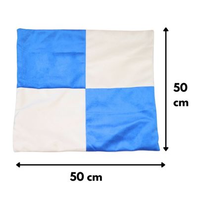 Imagen 2 del producto Funda Cojín Azul Blanco Felpa 50x50 cm Máxima Design