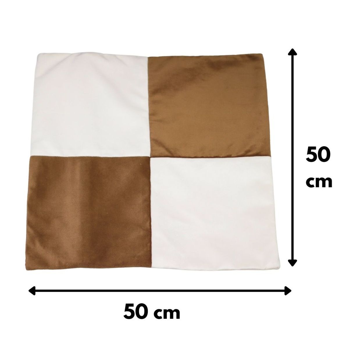 GENERICO - Funda Cojín Café Blanco 50x50 cm Máxima Design