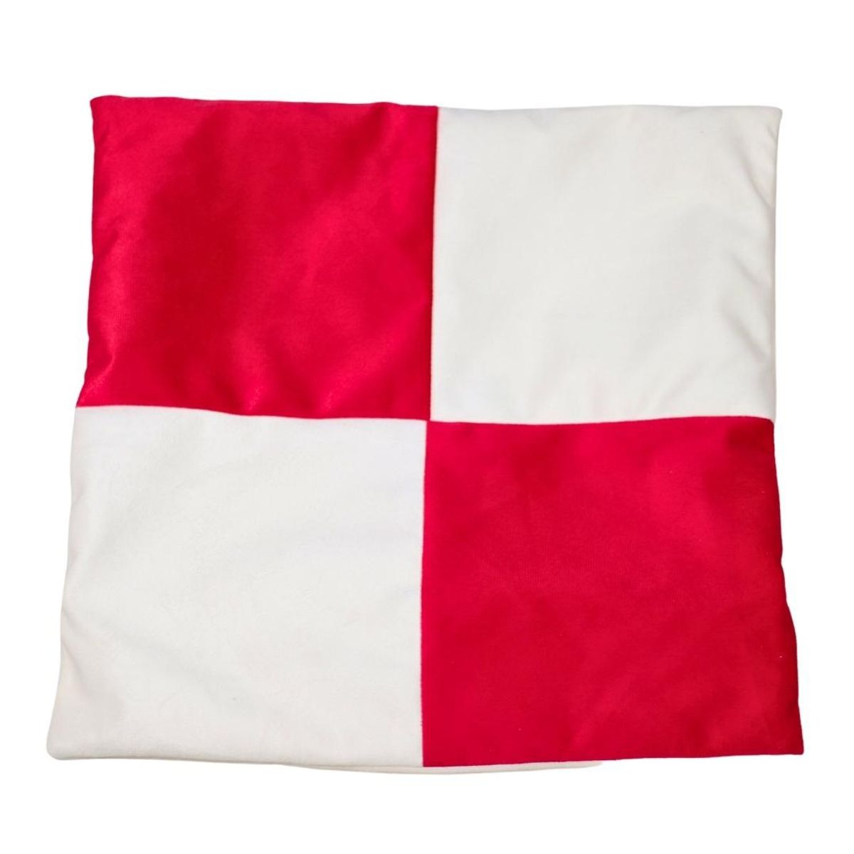 GENERICO - Funda Cojín Blanco Rojo Felpa 50x50 cm Máxima Design
