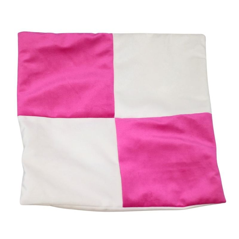 GENERICO - Funda Cojín Blanco Rosado Felpa  50x50 cm Máxima Design