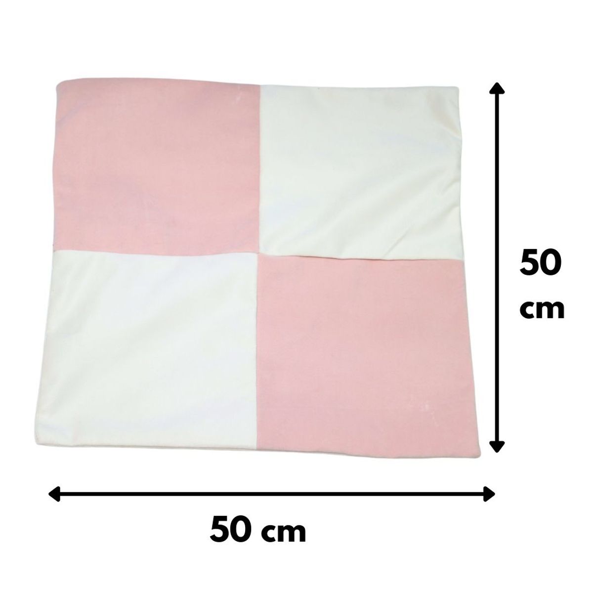 GENERICO - Funda Cojín Rosado Blanco Felpa 50x50 cm Máxima Design