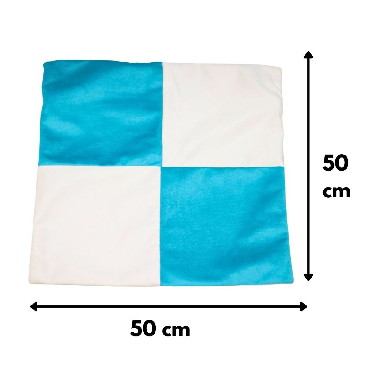 GENERICO - Funda Cojín Turquesa Blanco 50x50 cm Máxima Design
