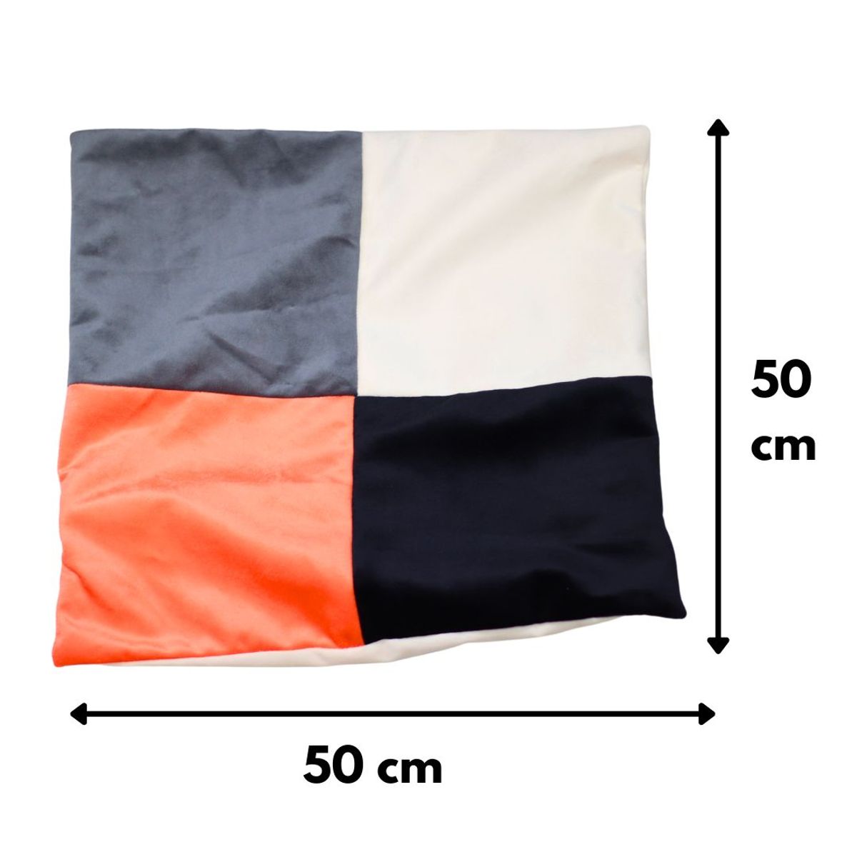 GENERICO - Funda Cojín Naranjo Gris Blanco Negro 50x50 cm Máxima Design
