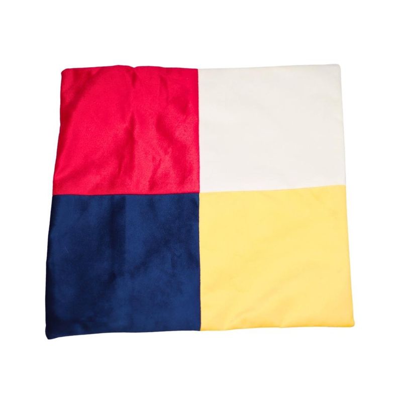 GENERICO - Funda Cojín Rojo Blanco Azul Amarillo 50x50 cm Máxima Design