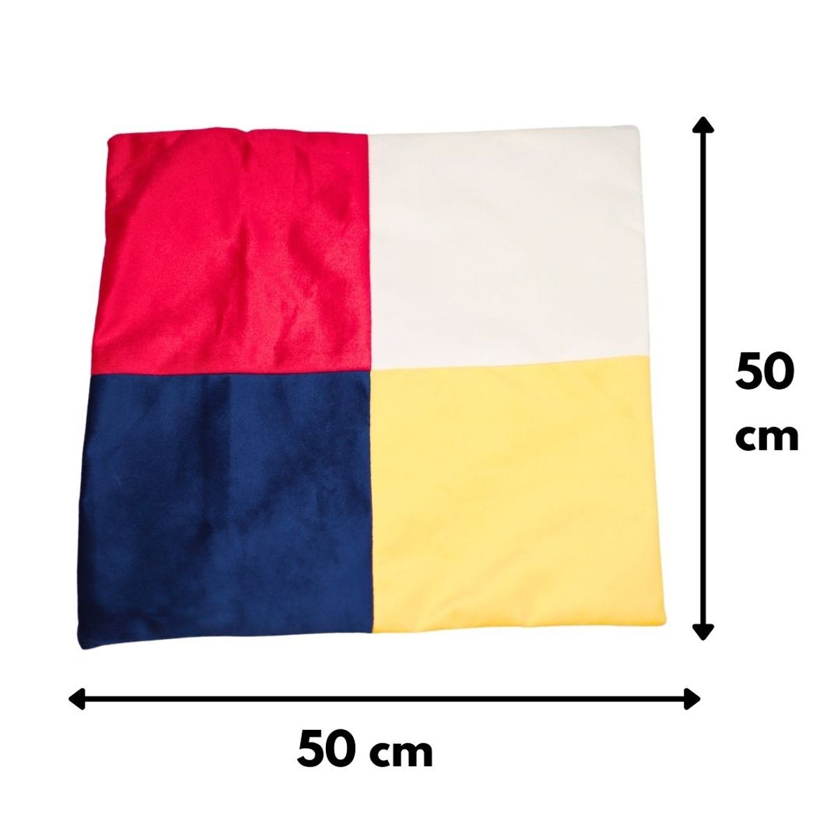 GENERICO - Funda Cojín Rojo Blanco Azul Amarillo 50x50 cm Máxima Design
