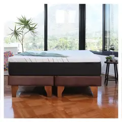 LATAM HOME - CAMA ZEN TOP FOAM SOFT TELA CHOCOLATE 2PZA