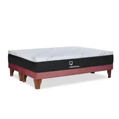 LATAM HOME - CAMA ZEN TOP FOAM SOFT TELA PALO ROSA SUPER KING